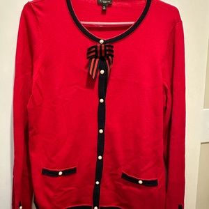 Talbots Red Cardigan Sweater